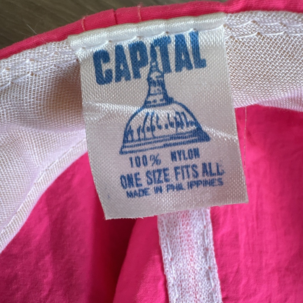 Vintage Doo Woo A-Doo Diner Neon Pink Rope Nylon Hat Made By Capital - Picture 8 of 9
